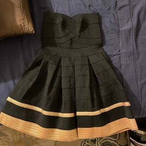 Back and gold bandage fabric dress